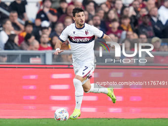 Riccardo Orsolini of Bologna FC during the Serie A Enilive match between AS Roma and Bologna FC at Stadio Olimpico on November 10, 2024 in R...