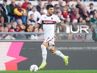 Riccardo Orsolini of Bologna FC during the Serie A Enilive match between AS Roma and Bologna FC at Stadio Olimpico on November 10, 2024 in R...