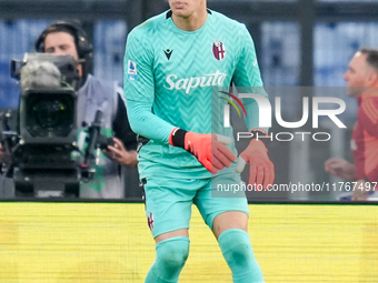 Lukasz Skorupski of Bologna FC during the Serie A Enilive match between AS Roma and Bologna FC at Stadio Olimpico on November 10, 2024 in Ro...