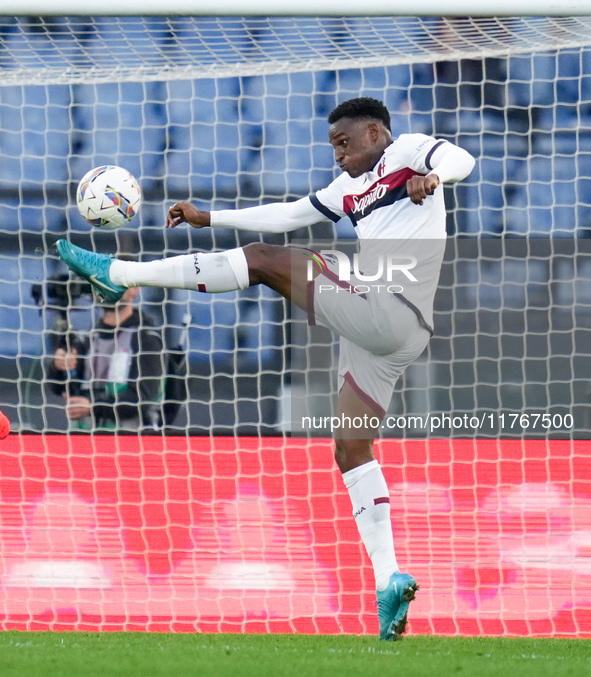 Jhon Lucumi of Bologna FC during the Serie A Enilive match between AS Roma and Bologna FC at Stadio Olimpico on November 10, 2024 in Rome, I...