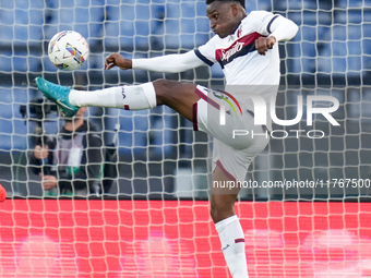 Jhon Lucumi of Bologna FC during the Serie A Enilive match between AS Roma and Bologna FC at Stadio Olimpico on November 10, 2024 in Rome, I...