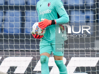 Lukasz Skorupski of Bologna FC during the Serie A Enilive match between AS Roma and Bologna FC at Stadio Olimpico on November 10, 2024 in Ro...