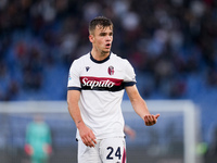 Thijs Dallinga of Bologna FC gestures during the Serie A Enilive match between AS Roma and Bologna FC at Stadio Olimpico on November 10, 202...