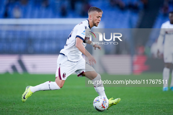 Jesper Karlsson of Bologna FC during the Serie A Enilive match between AS Roma and Bologna FC at Stadio Olimpico on November 10, 2024 in Rom...