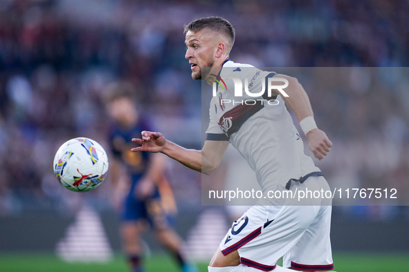 Jesper Karlsson of Bologna FC during the Serie A Enilive match between AS Roma and Bologna FC at Stadio Olimpico on November 10, 2024 in Rom...