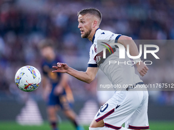 Jesper Karlsson of Bologna FC during the Serie A Enilive match between AS Roma and Bologna FC at Stadio Olimpico on November 10, 2024 in Rom...