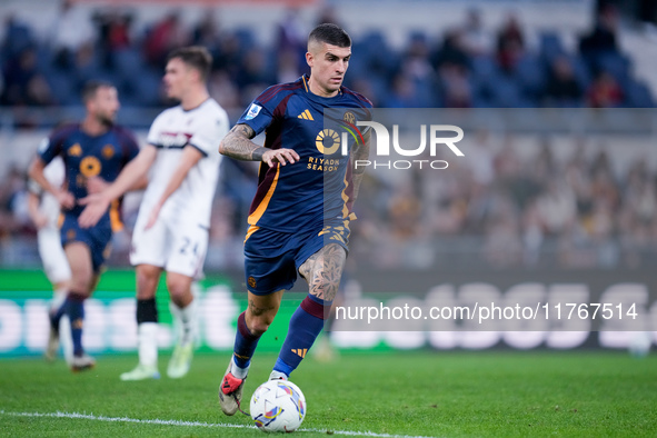 Gianluca Mancini of AS Roma during the Serie A Enilive match between AS Roma and Bologna FC at Stadio Olimpico on November 10, 2024 in Rome,...