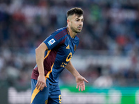 Stephan El Shaarawy of AS Roma looks on during the Serie A Enilive match between AS Roma and Bologna FC at Stadio Olimpico on November 10, 2...