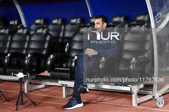 Elias Charalambous participates in the Superliga match between Universitatea Cluj and FCSB at Cluj Arena in Cluj, Romania, on November 10, 2...