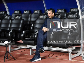 Elias Charalambous participates in the Superliga match between Universitatea Cluj and FCSB at Cluj Arena in Cluj, Romania, on November 10, 2...