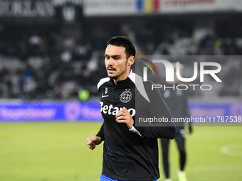 Adrian Sut participates in the Superliga match between Universitatea Cluj and FCSB at Cluj Arena in Cluj, Romania, on November 10, 2024. (