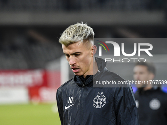 Adrian Sut participates in the Superliga match between Universitatea Cluj and FCSB at Cluj Arena in Cluj, Romania, on November 10, 2024. (