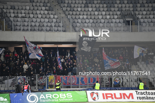 Fans of FCSB during the Superliga match between Universitatea Cluj and FCSB at Cluj Arena in Cluj, Romania, on November 10, 2024 