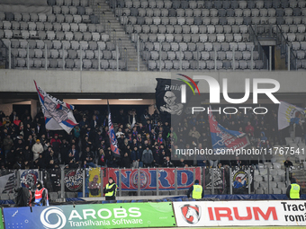 Fans of FCSB during the Superliga match between Universitatea Cluj and FCSB at Cluj Arena in Cluj, Romania, on November 10, 2024 (