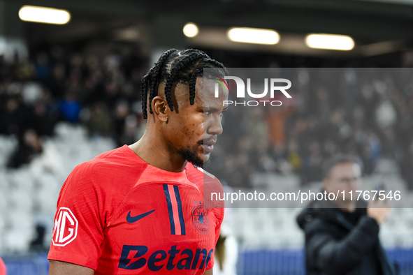 Siyabonga Ngezana participates in the Superliga match between Universitatea Cluj and FCSB at Cluj Arena in Cluj, Romania, on November 10, 20...