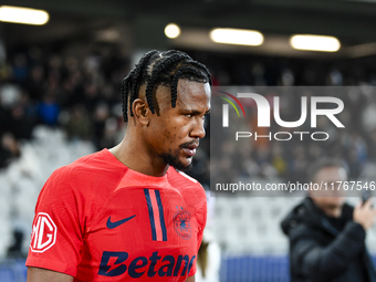 Siyabonga Ngezana participates in the Superliga match between Universitatea Cluj and FCSB at Cluj Arena in Cluj, Romania, on November 10, 20...