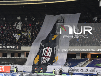 Fans of Universitatea Cluj attend the Superliga match between Universitatea Cluj and FCSB at Cluj Arena in Cluj, Romania, on November 10, 20...