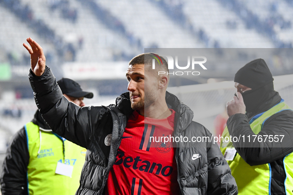 Daniel Birligea participates in the Superliga match between Universitatea Cluj and FCSB at Cluj Arena in Cluj, Romania, on November 10, 2024...