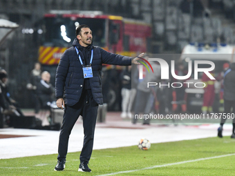 Elias Charalambous participates in the Superliga match between Universitatea Cluj and FCSB at Cluj Arena in Cluj, Romania, on November 10, 2...