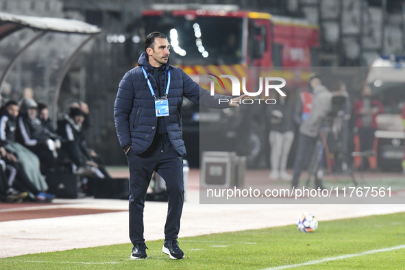 Elias Charalambous participates in the Superliga match between Universitatea Cluj and FCSB at Cluj Arena in Cluj, Romania, on November 10, 2...