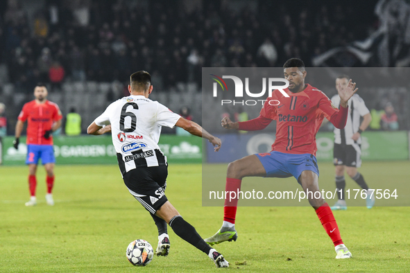 Malcom Sylas Laouari EDJOUMA plays during the Superliga match between Universitatea Cluj and FCSB at Cluj Arena in Cluj, Romania, on Novembe...