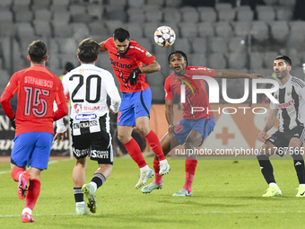 Valentin Cretu is in action during the Superliga match between Universitatea Cluj and FCSB at Cluj Arena in Cluj, Romania, on November 10, 2...