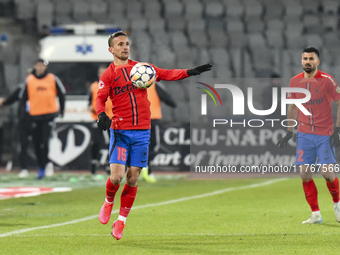 Marius Stefanescu plays during the Superliga match between Universitatea Cluj and FCSB at Cluj Arena in Cluj, Romania, on November 10, 2024....