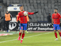 Marius Stefanescu plays during the Superliga match between Universitatea Cluj and FCSB at Cluj Arena in Cluj, Romania, on November 10, 2024....