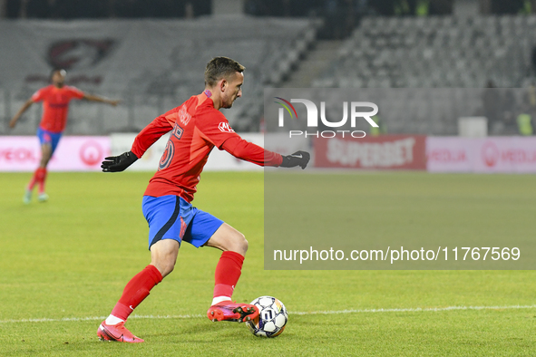 Marius Stefanescu plays during the Superliga match between Universitatea Cluj and FCSB at Cluj Arena in Cluj, Romania, on November 10, 2024....