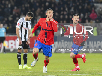 Daniel Birligea celebrates during the Superliga match between Universitatea Cluj and FCSB at Cluj Arena in Cluj, Romania, on November 10, 20...