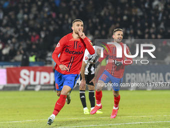 Daniel Birligea celebrates during the Superliga match between Universitatea Cluj and FCSB at Cluj Arena in Cluj, Romania, on November 10, 20...