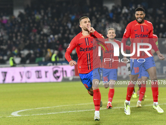 Daniel Birligea celebrates during the Superliga match between Universitatea Cluj and FCSB at Cluj Arena in Cluj, Romania, on November 10, 20...