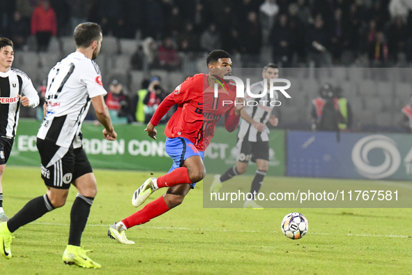 Malcom Sylas Laouari EDJOUMA plays during the Superliga match between Universitatea Cluj and FCSB at Cluj Arena in Cluj, Romania, on Novembe...