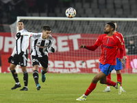 Gabriel Simion plays during the Superliga match between Universitatea Cluj and FCSB at Cluj Arena in Cluj, Romania, on November 10, 2024. (