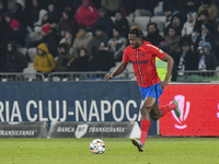 Siyabonga NGEZANA plays during the Superliga match between Universitatea Cluj and FCSB at Cluj Arena in Cluj, Romania, on November 10, 2024....