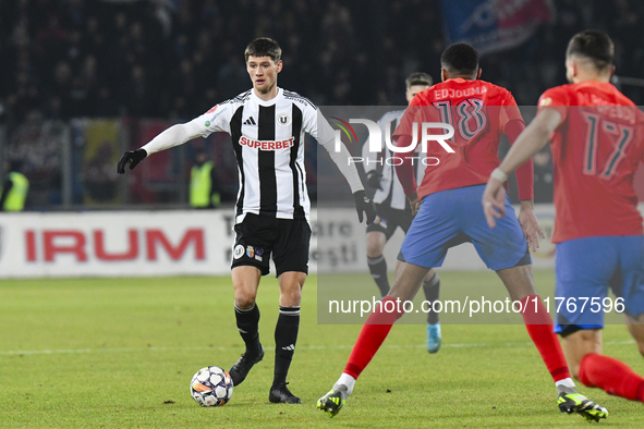 Vladislav Blanuta plays during the Superliga match between Universitatea Cluj and FCSB at Cluj Arena in Cluj, Romania, on November 10, 2024....