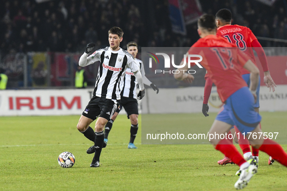 Vladislav Blanuta plays during the Superliga match between Universitatea Cluj and FCSB at Cluj Arena in Cluj, Romania, on November 10, 2024....