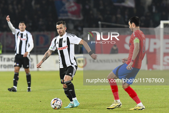 Dan Nistor plays during the Superliga match between Universitatea Cluj and FCSB at Cluj Arena in Cluj, Romania, on November 10, 2024. 