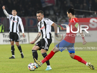 Dan Nistor plays during the Superliga match between Universitatea Cluj and FCSB at Cluj Arena in Cluj, Romania, on November 10, 2024. (