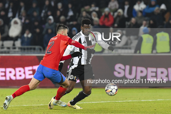 Mamadou THIAM is in action during the Superliga match between Universitatea Cluj and FCSB at Cluj Arena in Cluj, Romania, on November 10, 20...