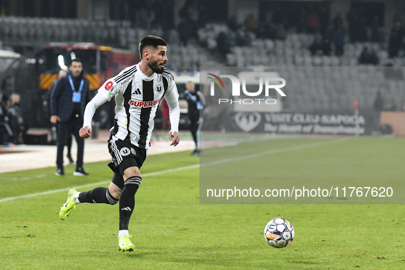 Radu Boboc is in action during the Superliga match between Universitatea Cluj and FCSB at Cluj Arena in Cluj, Romania, on November 10, 2024....