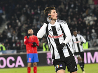 Vladislav Blanuta celebrates during the Superliga match between Universitatea Cluj and FCSB at Cluj Arena in Cluj, Romania, on November 10,...