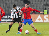 Lucas Gabriel Masoero and Daniel Popa are in action during the Superliga match between Universitatea Cluj and FCSB at Cluj Arena in Cluj, Ro...