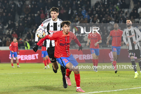 Vladislav Blanuta and Alexandru Musi are in action during the Superliga match between Universitatea Cluj and FCSB at Cluj Arena in Cluj, Rom...