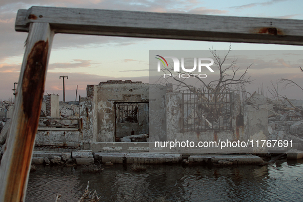 Images show Villa Epecuen, a flooded Argentine tourist town located in the Adolfo Alsina district, Buenos Aires province. 