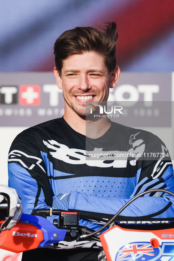 Casey Stoner attends the Champions Charity Race Legend at MotoLive during the 110th edition of EICMA Milan Motorcycle Show at Rho Fiera Mila...