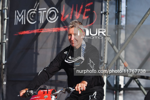 Troy Bayliss attends the Champions Charity Race Legend at MotoLive during the 110th edition of EICMA Milan Motorcycle Show at Rho Fiera Mila...