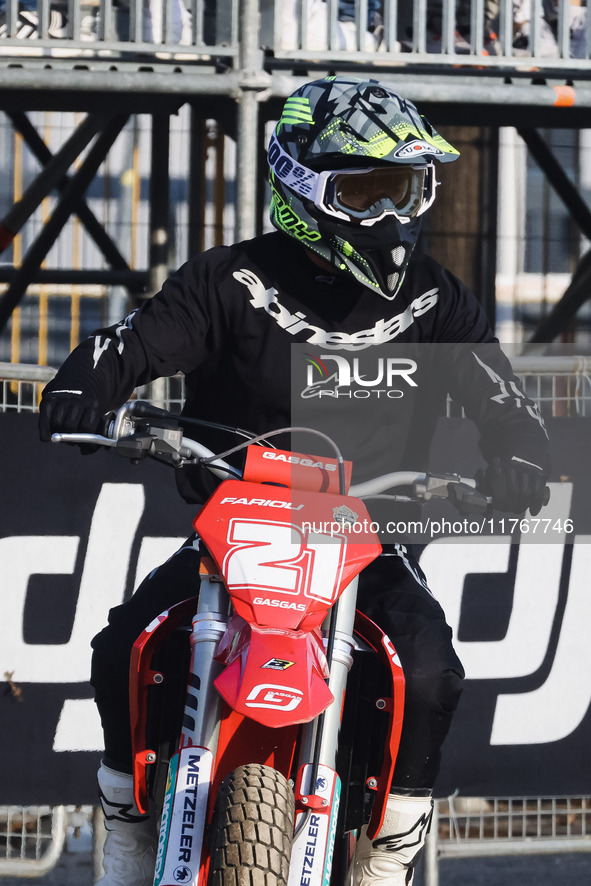 Troy Bayliss attends the Champions Charity Race Legend at MotoLive during the 110th edition of EICMA Milan Motorcycle Show at Rho Fiera Mila...