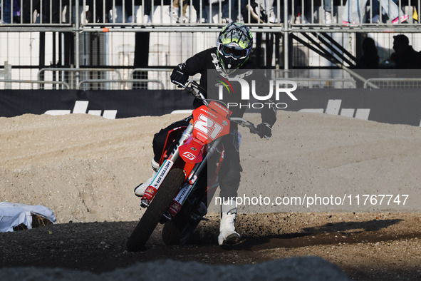 Troy Bayliss attends the Champions Charity Race Legend at MotoLive during the 110th edition of EICMA Milan Motorcycle Show at Rho Fiera Mila...