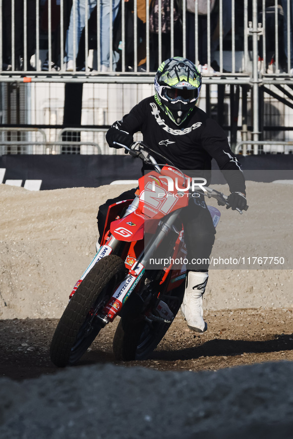 Troy Bayliss attends the Champions Charity Race Legend at MotoLive during the 110th edition of EICMA Milan Motorcycle Show at Rho Fiera Mila...